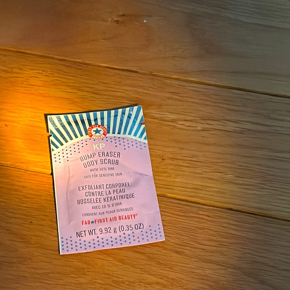 KP bump eraser body scrub sample